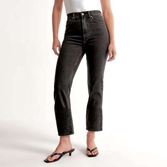 Abercrombie & Fitch Denim - Abercrombie & Fitch Ankle Straight Ultra High Rise Gray Black Women’s 26 Regular